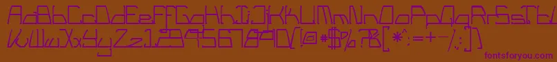 TmTailLightsNormal Font – Purple Fonts on Brown Background