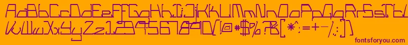 TmTailLightsNormal Font – Purple Fonts on Orange Background