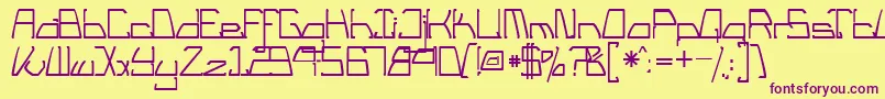 TmTailLightsNormal-Schriftart – Violette Schriften auf gelbem Hintergrund