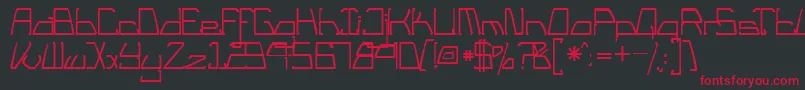フォントTmTailLightsNormal – 黒い背景に赤い文字