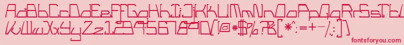 TmTailLightsNormal Font – Red Fonts on Pink Background