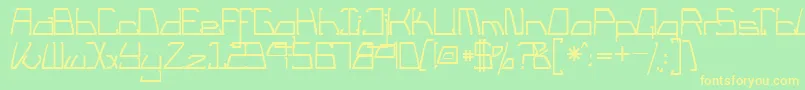 TmTailLightsNormal Font – Yellow Fonts on Green Background