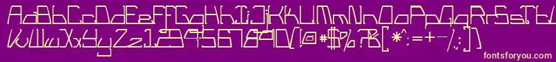 TmTailLightsNormal Font – Yellow Fonts on Purple Background