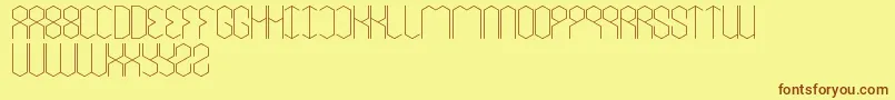 フォントLoisCesarano – 茶色の文字が黄色の背景にあります。