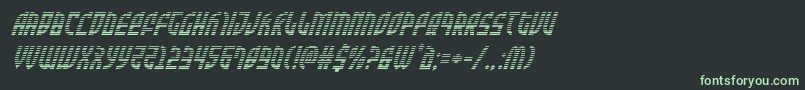 フォントZoneridergradital – 黒い背景に緑の文字