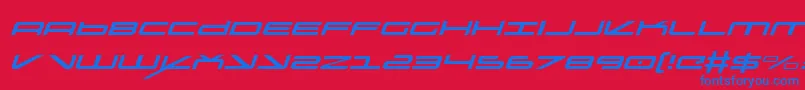 フォントOramacli – 赤い背景に青い文字