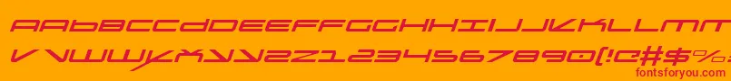 Oramacli-Schriftart – Rote Schriften auf orangefarbenem Hintergrund