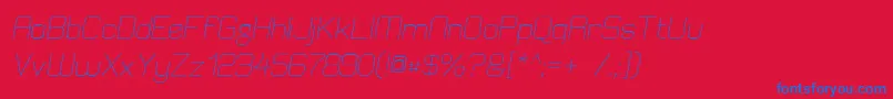ElgethyEstOblique-Schriftart – Blaue Schriften auf rotem Hintergrund