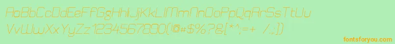 ElgethyEstOblique Font – Orange Fonts on Green Background