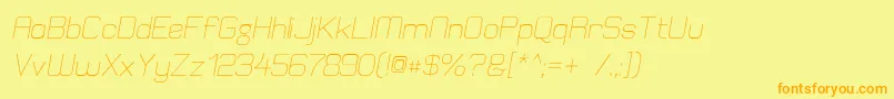 ElgethyEstOblique Font – Orange Fonts on Yellow Background
