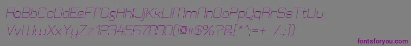 Шрифт ElgethyEstOblique – фиолетовые шрифты на сером фоне