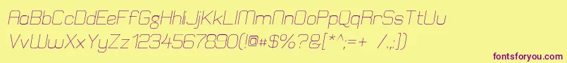 ElgethyEstOblique Font – Purple Fonts on Yellow Background