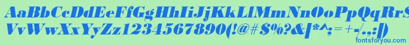 UrwbodonidextbolnarOblique Font – Blue Fonts on Green Background