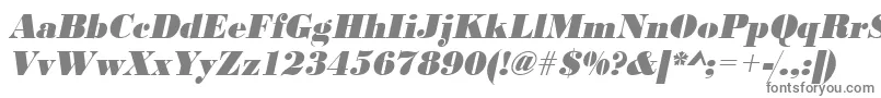 Шрифт UrwbodonidextbolnarOblique – серые шрифты на белом фоне