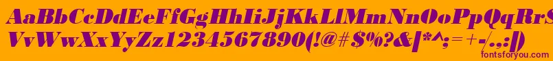 UrwbodonidextbolnarOblique Font – Purple Fonts on Orange Background