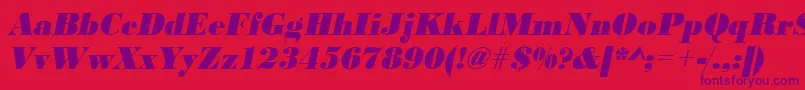UrwbodonidextbolnarOblique Font – Purple Fonts on Red Background