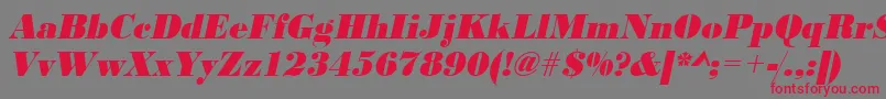 UrwbodonidextbolnarOblique Font – Red Fonts on Gray Background