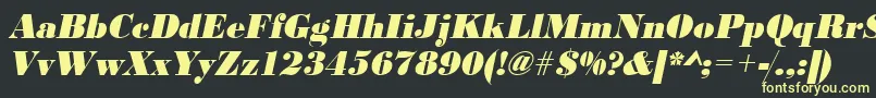 UrwbodonidextbolnarOblique Font – Yellow Fonts on Black Background