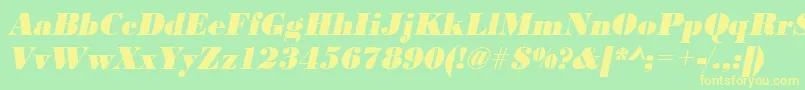 UrwbodonidextbolnarOblique Font – Yellow Fonts on Green Background