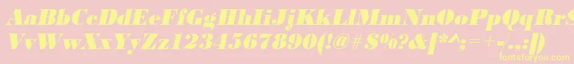UrwbodonidextbolnarOblique Font – Yellow Fonts on Pink Background