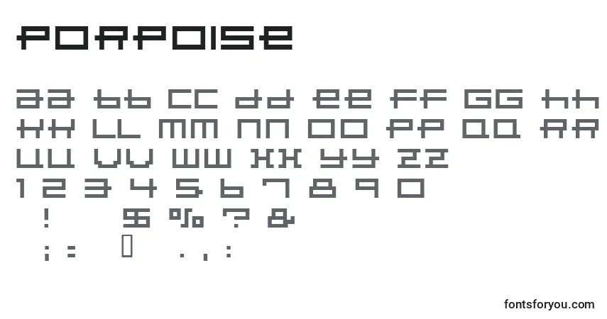 A fonte Porpoise – alfabeto, números, caracteres especiais