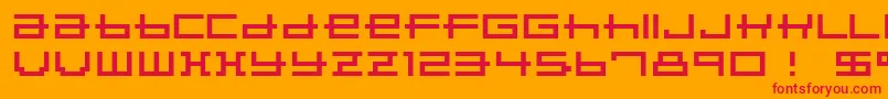 Porpoise-Schriftart – Rote Schriften auf orangefarbenem Hintergrund