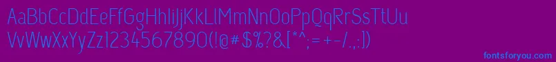フォントCapsuula – 紫色の背景に青い文字