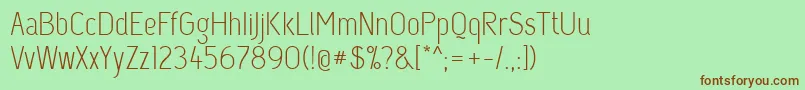 Capsuula-fontti – ruskeat fontit vihreällä taustalla