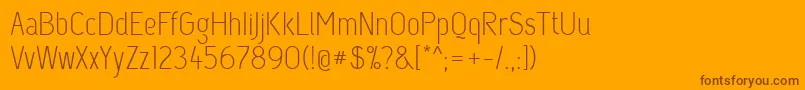 Capsuula-Schriftart – Braune Schriften auf orangefarbenem Hintergrund