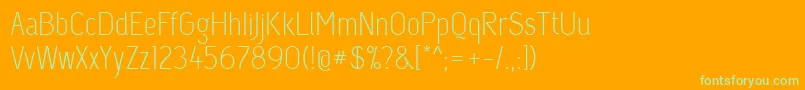 フォントCapsuula – オレンジの背景に緑のフォント