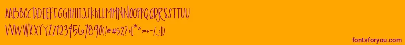 AustieBostEnvelopesPrint Font – Purple Fonts on Orange Background