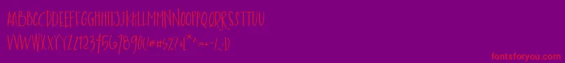 AustieBostEnvelopesPrint Font – Red Fonts on Purple Background