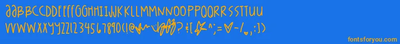 Tightsjays Font – Orange Fonts on Blue Background
