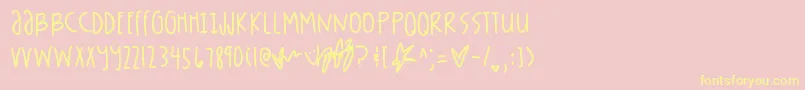 Tightsjays Font – Yellow Fonts on Pink Background