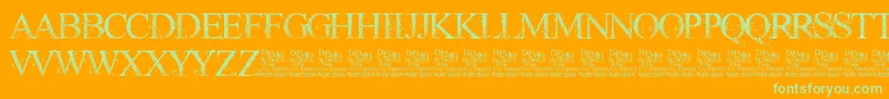 RiotGlassDemo Font – Green Fonts on Orange Background