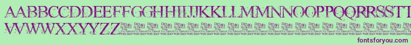 RiotGlassDemo Font – Purple Fonts on Green Background