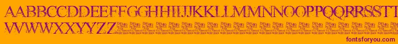 RiotGlassDemo Font – Purple Fonts on Orange Background