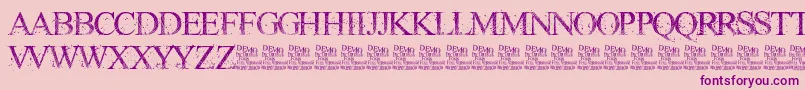 RiotGlassDemo Font – Purple Fonts on Pink Background