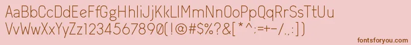ArvinLight Font – Brown Fonts on Pink Background