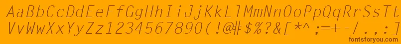 Шрифт LetterGothicLtSlanted – коричневые шрифты на оранжевом фоне