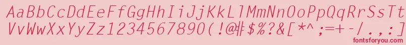 LetterGothicLtSlanted Font – Red Fonts on Pink Background