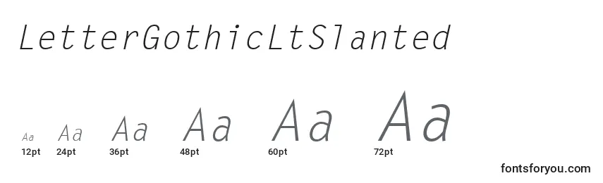 Размеры шрифта LetterGothicLtSlanted