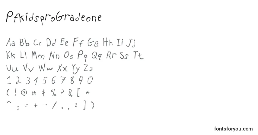 Schriftart PfkidsproGradeone – Alphabet, Zahlen, spezielle Symbole