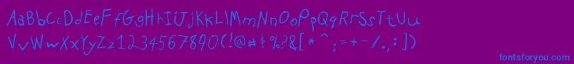 PfkidsproGradeone Font – Blue Fonts on Purple Background