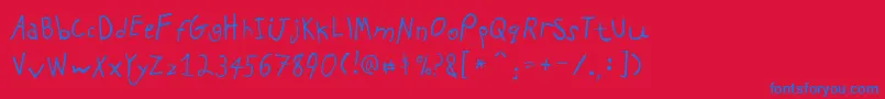 PfkidsproGradeone Font – Blue Fonts on Red Background