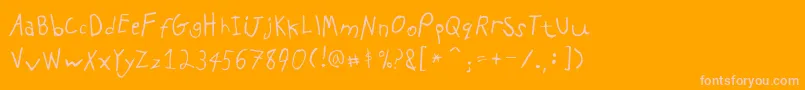 PfkidsproGradeone Font – Pink Fonts on Orange Background