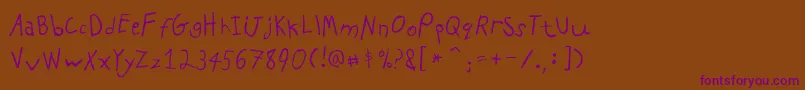 PfkidsproGradeone Font – Purple Fonts on Brown Background