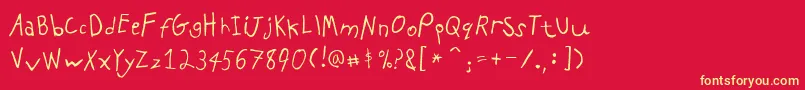 PfkidsproGradeone Font – Yellow Fonts on Red Background