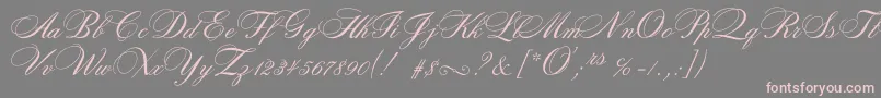 Rosamundatwoc-Schriftart – Rosa Schriften auf grauem Hintergrund