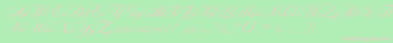 Rosamundatwoc Font – Pink Fonts on Green Background